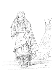 Portrait of Woman Who Strikes Many, Native American Woman