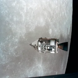 The Apollo 15 Command and Service Modules in Lunar Orbit, 1971