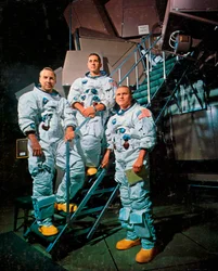 The Crew of Apollo 8 in Front of a Simulator, 1968
