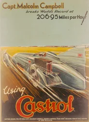 Poster Advertising Castrol, Featuring Bluebird