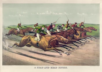 A Head and Head Finish by Currier & Ives
