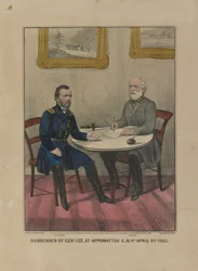 Surrender of General Lee, at Appomattox C.H. Va. April 9th, 1865