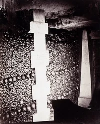 The ossuaries of the catacombs of Paris. Near the source of Lethe or Forget