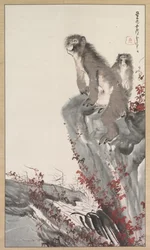 Monkeys by a Stream