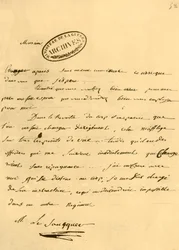 Letter from Napoleon to Le Saucquer, war clerk, 3 June 1791, 1921