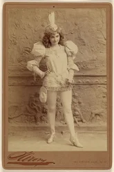 [Unidentified actress in costume, standing]