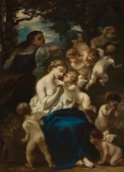 A nymph with cupids