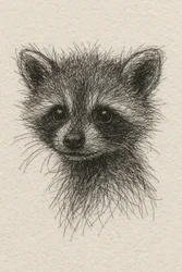 Curious Baby Raccoon