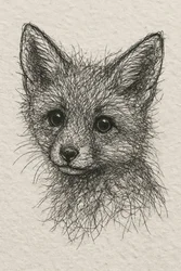 Cute Fox Kit Sketch