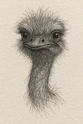 Friendly Emu Sketch