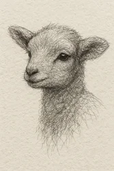 Gentle Lamb Drawing