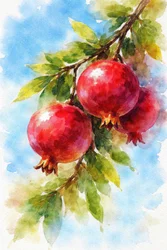Vibrant Pomegranates Painting