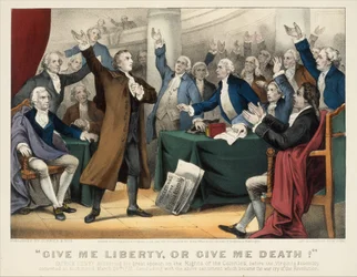 Give Me Liberty or Give Me Death! - Patrick Henry delivering his great speech on the Rights, 1876