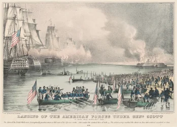 Landing of the American Forces under Gen. Scott: At Vera Cruz March 9th 1847