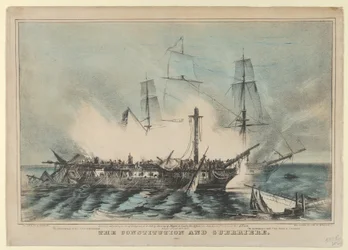 The Constitution and Guerriere-Fought August 19th, 1812-The Guerriere had 15 men killed
