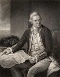 Captain James Cook, engraved by W. Holl, from 