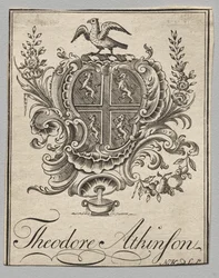 Bookplate: Coat of Arms with Theodore Atkinson inscribed