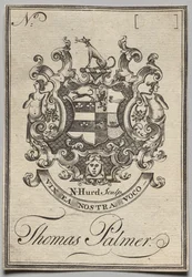 Bookplate: Coat of Arms with Thomas Palmer inscribed