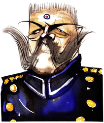 Paul von Hindenburg, Polish-born, German general and president (1847-1934); color caricature