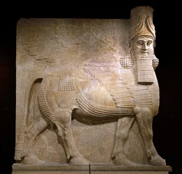 Winged Bull from Court VIII at the Palace of King Sargon II, Khorsabad, 721-705 BC