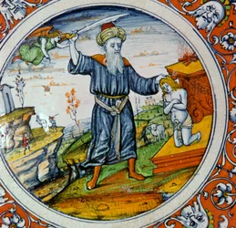 Dish Showing the Sacrifice of Isaac, 16th century