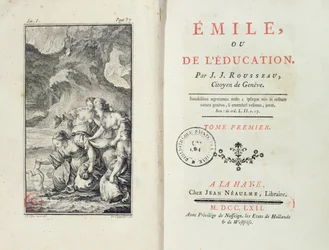 Frontispiece for Émile by Jean-Jacques Rousseau, 1762