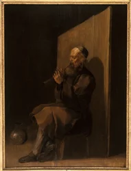 Old flute player