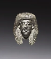Bronze mount from a Shawabty Bundle: Head, Late 18th to Early 19th Dynasty, c.1336-1256 BC