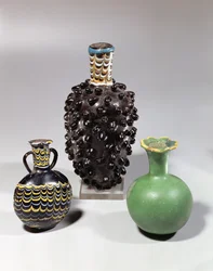 Egyptian Vases: Bunch of Grapes, Pomegranate and Wave Motif