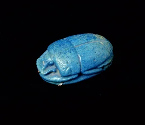 Scarab from a mummy, from Thebes