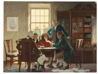 Drafting the Declaration of Independence in 1776