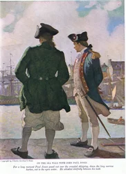 On the sea wall with John Paul Jones: For a long moment John Paul gazed out over the shipping along the harbour to the open water