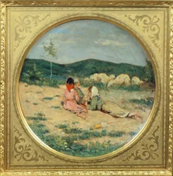 Plate Painted with Figures of Shepherds, by Niccolo Cannicci