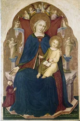 Madonna Enthroned with Child and Two Devotees