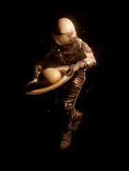 Astronaut and Saturn