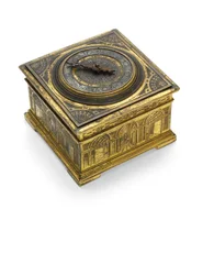 Elizabeth I engraved striking horizontal table clock, c.1590-1600