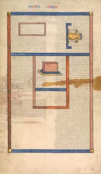 Floor Plan of the Tabernacle, one of six illustrated leaves from the Postilla