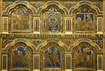 The Verdun Altar by Nicholas of Verdun (ca. 1130/50-1205), completed in 1181, Klosterneuburg, Austria, enamelled panels