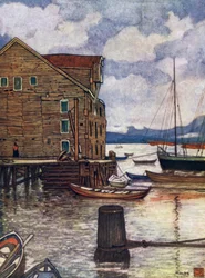 Norway: Old Warehouse and Boats, Molde