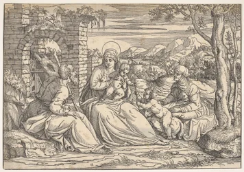 The Holy Family with Saints Elizabeth and John