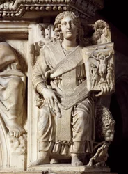 St John Baptist, corner statue from pulpit, Baptistery of St John