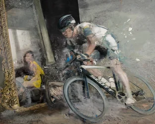 Cyclist with mirror