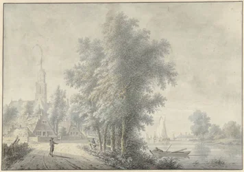 View of a Village with Church Tower