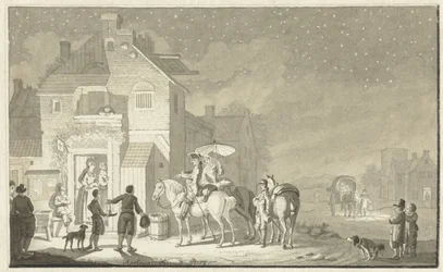 Traveling Party Before an Inn at Evening