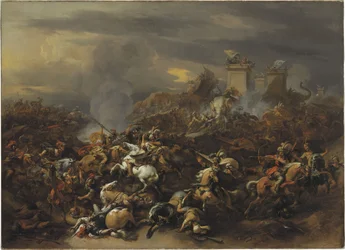 The Battle by Alexander the Great against King Porus