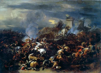 Battle Between Alexander and Porus, 326 BC, mid to late 17th century