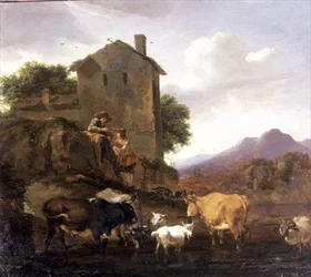 Herdsmen with Cattle and Goats