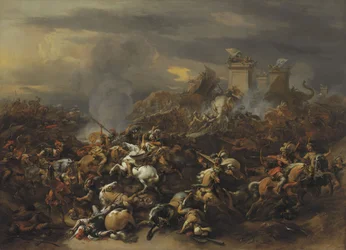 The Battle by Alexander the Great against the king Porus