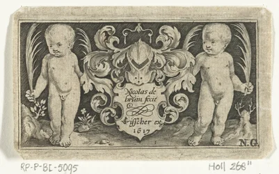 Title Page with Two Children with Palm Leaf Next to Coat of Arms