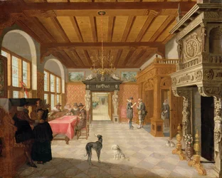 Interior of a Hall with Figures